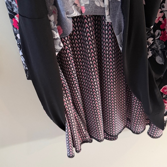 White House Black Market Black Pink Print Reversible Short Sleeve Dress Size 12 - Picture 7 of 11